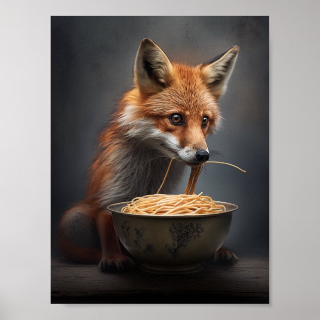 Affiche Spaghetti mangeant de Renard Rouge (Devant)