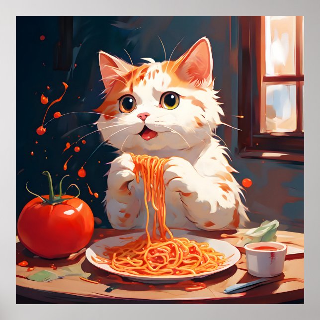 Affiche Spaghetti mangeur de chat (Devant)