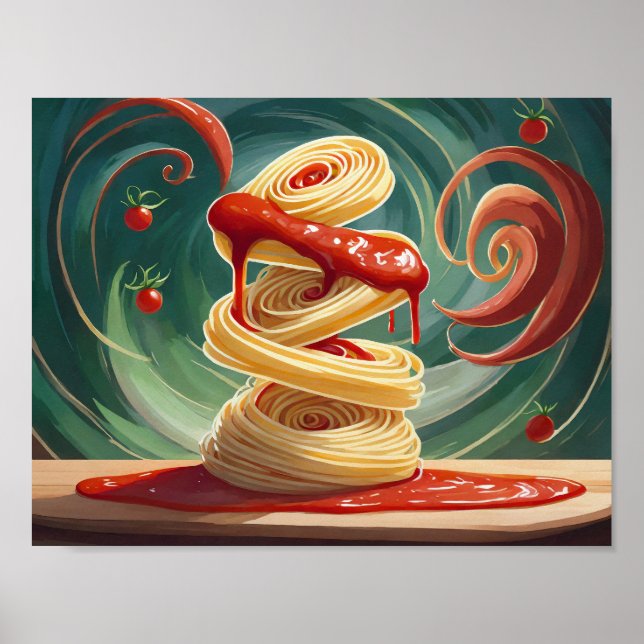 Affiche Spaghettis à la sauce tomate (Devant)