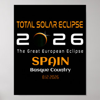 Affiche Spain Basque Country Total Solar Eclipse August