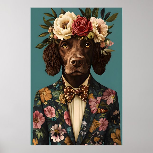 Affiche Spaniel de Boykin en costume Affiche, Spaniel de B (Devant)