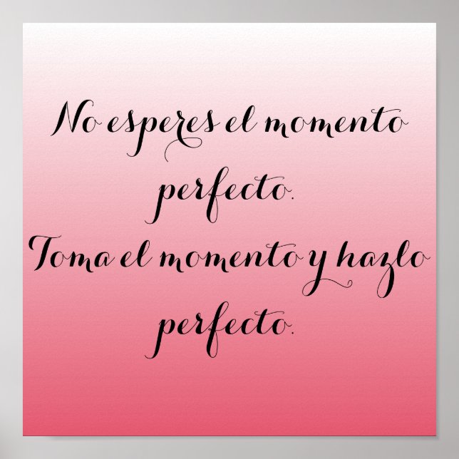 Affiche Spanish poster- Pink ombre - No esperes... (Devant)