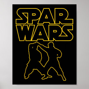 Affiche Spar Wars Arts Martiaux Taekwondo Karaté Le Drôle