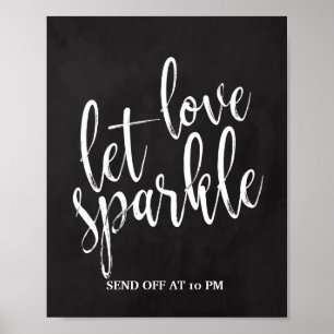 Affiche Sparkler Envoyer Hors Chalkboard 8x10 Signal