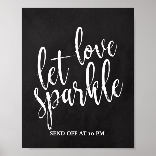 Affiche Sparkler Envoyer Hors Chalkboard 8x10 Signal (Devant)
