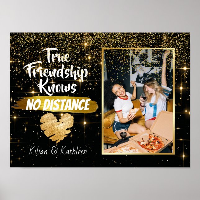 Affiche Sparkly Partir Ami Distance Photo (Devant)