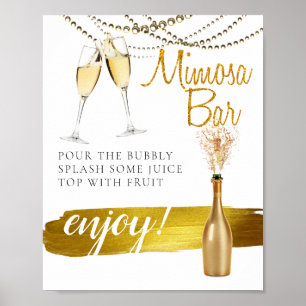 Affiche Sparkly So Elegant Bridal Brunch Mimosa Bar Sign