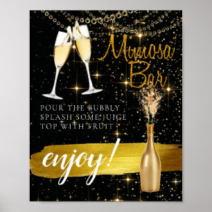 Affiche Sparkly So Elegant Bridal Brunch Mimosa Bar Sign