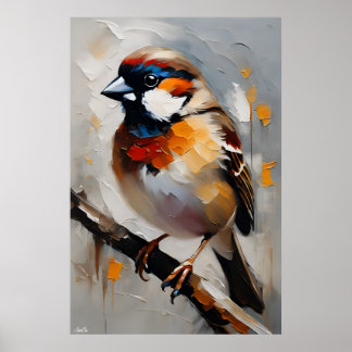 Affiche | Sparrow | Style de peinture à l'huile