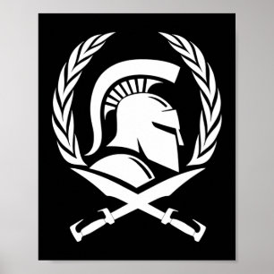 Affiche Spartan Helmet Wreath and Sword