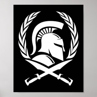Affiche Spartan Helmet Wreath and Sword