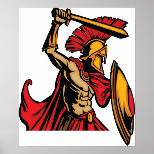 Affiche spartiate de guerrier