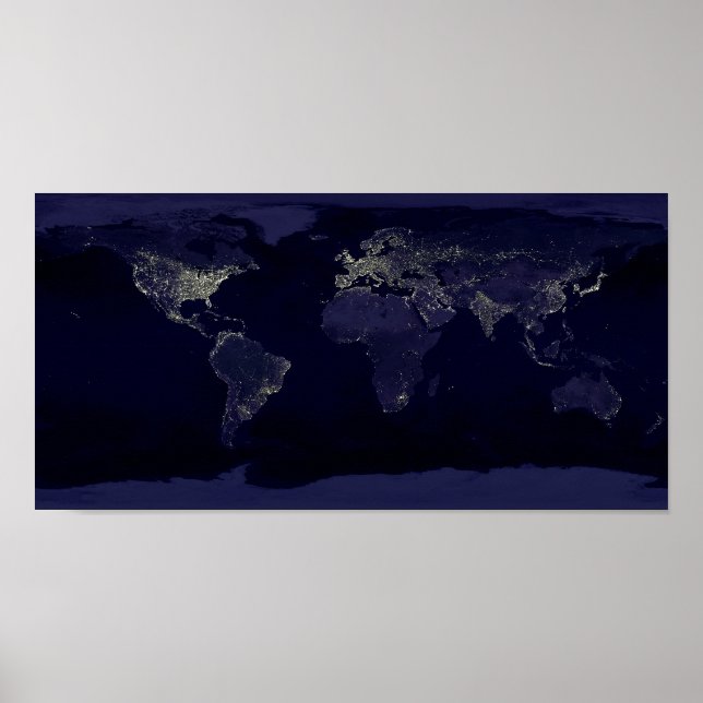 Affiche spatiale Earth Night Lights (Devant)