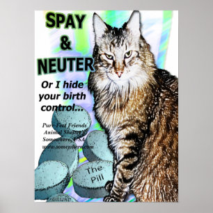 Affiche Spay and Neuter (Or I hide your birth control)