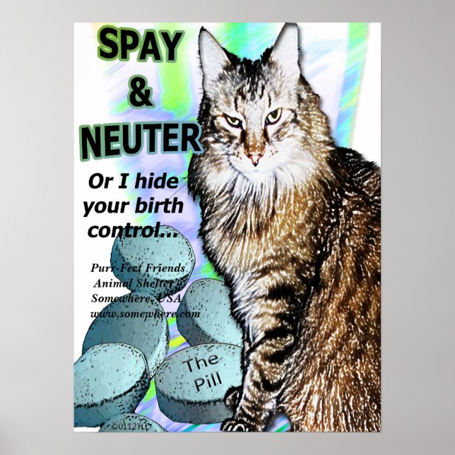Affiche Spay and Neuter (Or I hide your birth control) (Devant)