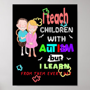 Affiche Spécial Ed SPED Professeur Enseigner Cool Autisme 