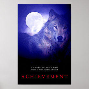 Affiche spéciale Motivation Wolf & Fullmoon