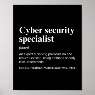 Affiche Spécialiste de la cybersécurité Drôle de travail d
