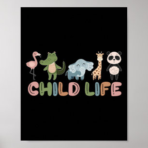 Affiche Spécialiste de la vie des enfants animaux mignons