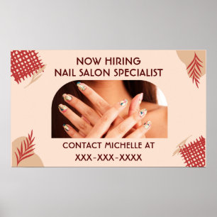 Affiche Spécialiste de salon de manucure à embaucher maint
