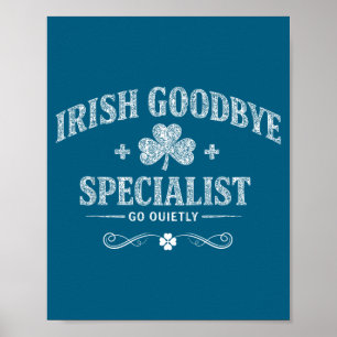 Affiche spécialiste des adieux irlandais drôle de jour de