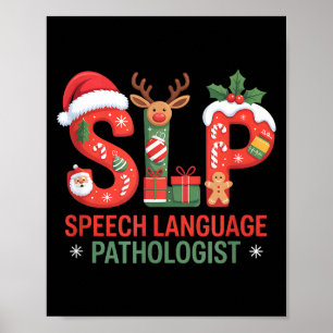Affiche Spécialiste drôle de langage de Noël orthophoniste