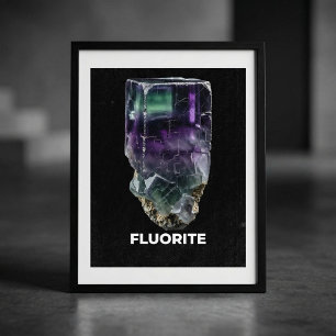 Affiche Spécimen de cristal de fluorite époustouflant