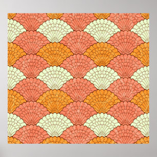 Affiche Spectacle de coquilles : Motifs de la mer Abstrait