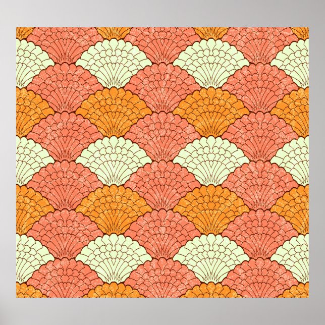 Affiche Spectacle de coquilles : Motifs de la mer Abstrait (Devant)