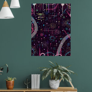 Affiche Spectacle de feux d'artifice : Art abstrait