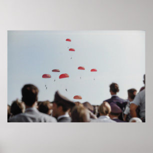 Affiche Spectacle de parachutistes coloré 1968