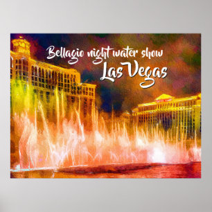 Affiche Spectacle d'eau nocturne de Bellagio L'affiche de 