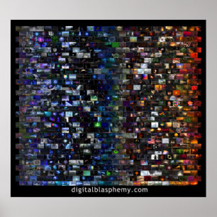 Affiche Spectre de blasphème numérique Mosaïque (noir)