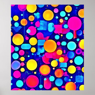 Affiche Spectre de cercles Abstraits colorés