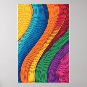 Affiche Spectre de flux : Un arc-en-ciel Abstrait vibrant