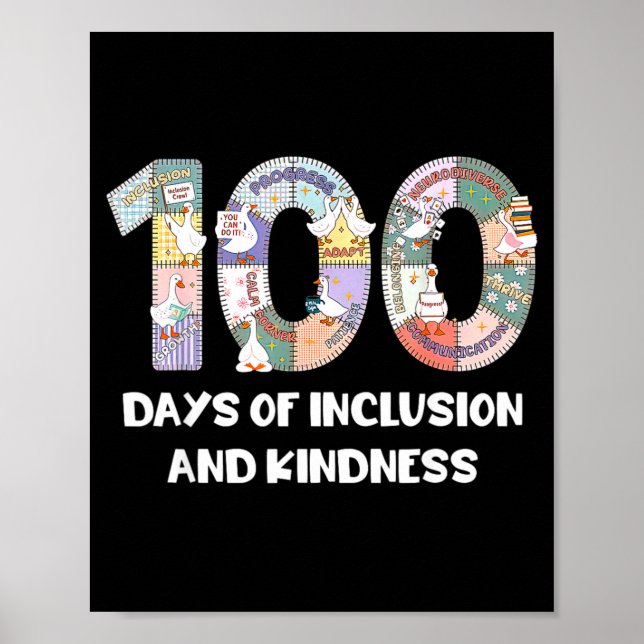 Affiche SPED Silly Autism 100 Days School Teacher Goose In (Devant)