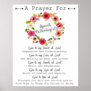 Affiche Speech Language Pathologist Prayer Art