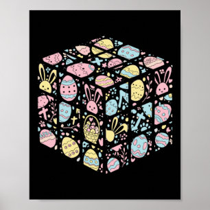 Affiche Speed Cube Bunny Oeuf de Pâques Jour de Pâques Gar