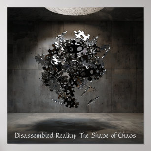 Affiche Sphère de puzzle industriel : Sculpte flottant Abs