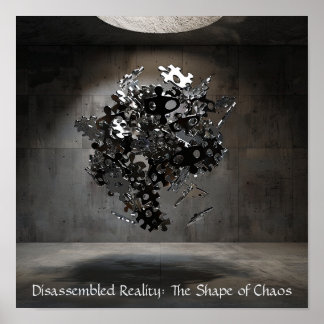 Affiche Sphère de puzzle industriel : Sculpte flottant Abs