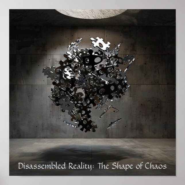 Affiche Sphère de puzzle industriel : Sculpte flottant Abs (Devant)