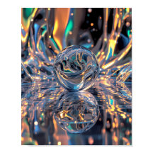 Sphère de verre Abstrait avec reflets - Esfera de