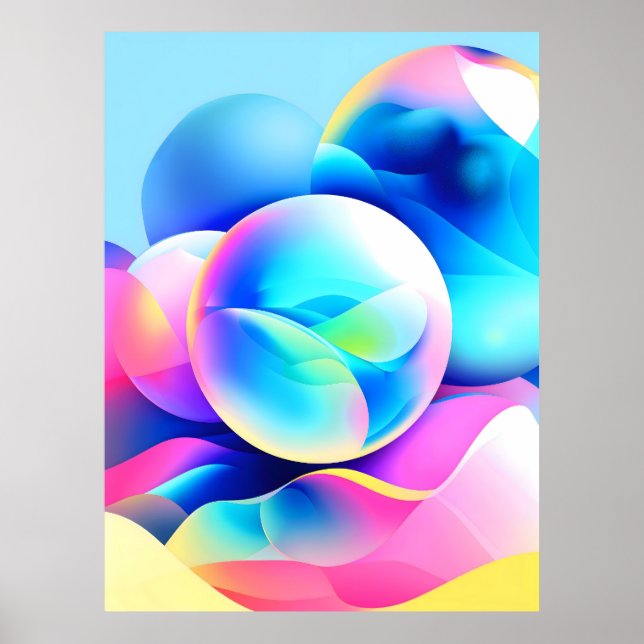 Affiche Sphères Abstraites : Art moderne coloré (Devant)