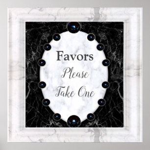 Affiche Sphères de marbre blanc et noir oppulentes