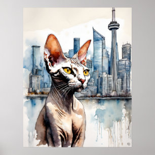 Affiche Sphynx Chat - Art Chat Imprimer