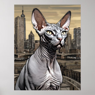 Affiche Sphynx Chat - Art Print