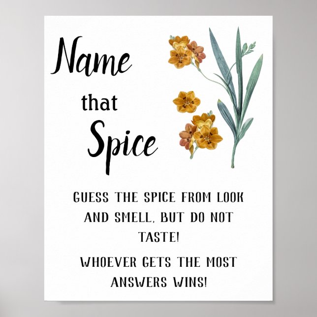 Affiche "Spice It Up : Name That Spice Fête des mariées Ga (Devant)