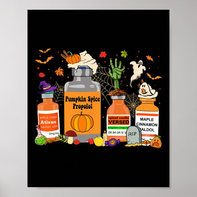 Affiche Spice Propofol Ativan Versé Haldol Halloween Nurs (Devant)