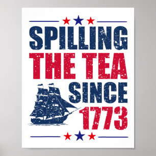Affiche Spilling The Tea Depuis 1773 Enseignante D'Histoir
