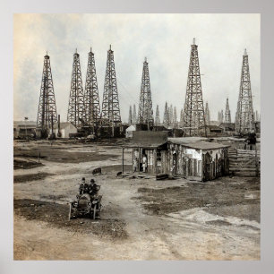 Affiche Spindletop Oil field - Texas 1902